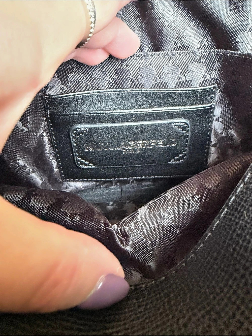 Karl Lagerfeld NWT Sequin Logo Double Compartment Crossbody Camera Bag in Black - Picture 11 of 11
